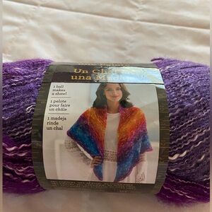 Shawl in a Ball with Instructions to Complete Variegated Purple Yarn